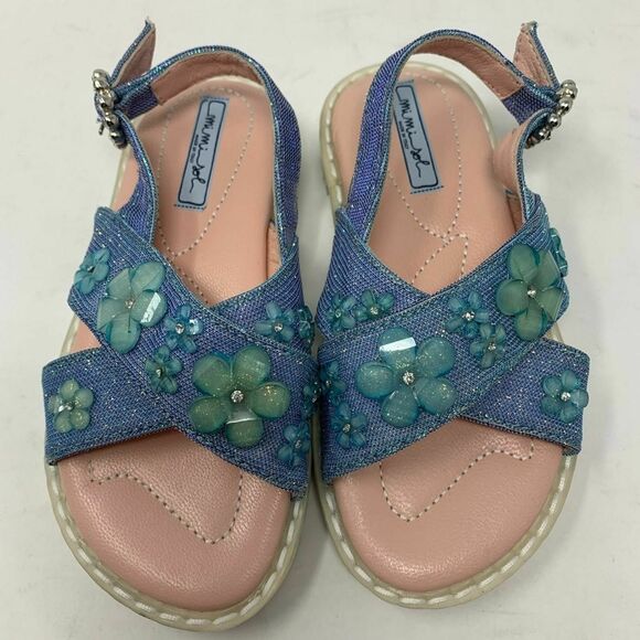 Mi Mi Sol cross strap with flower embellishment size 26 / 9.5 US - Picture 2 of 8